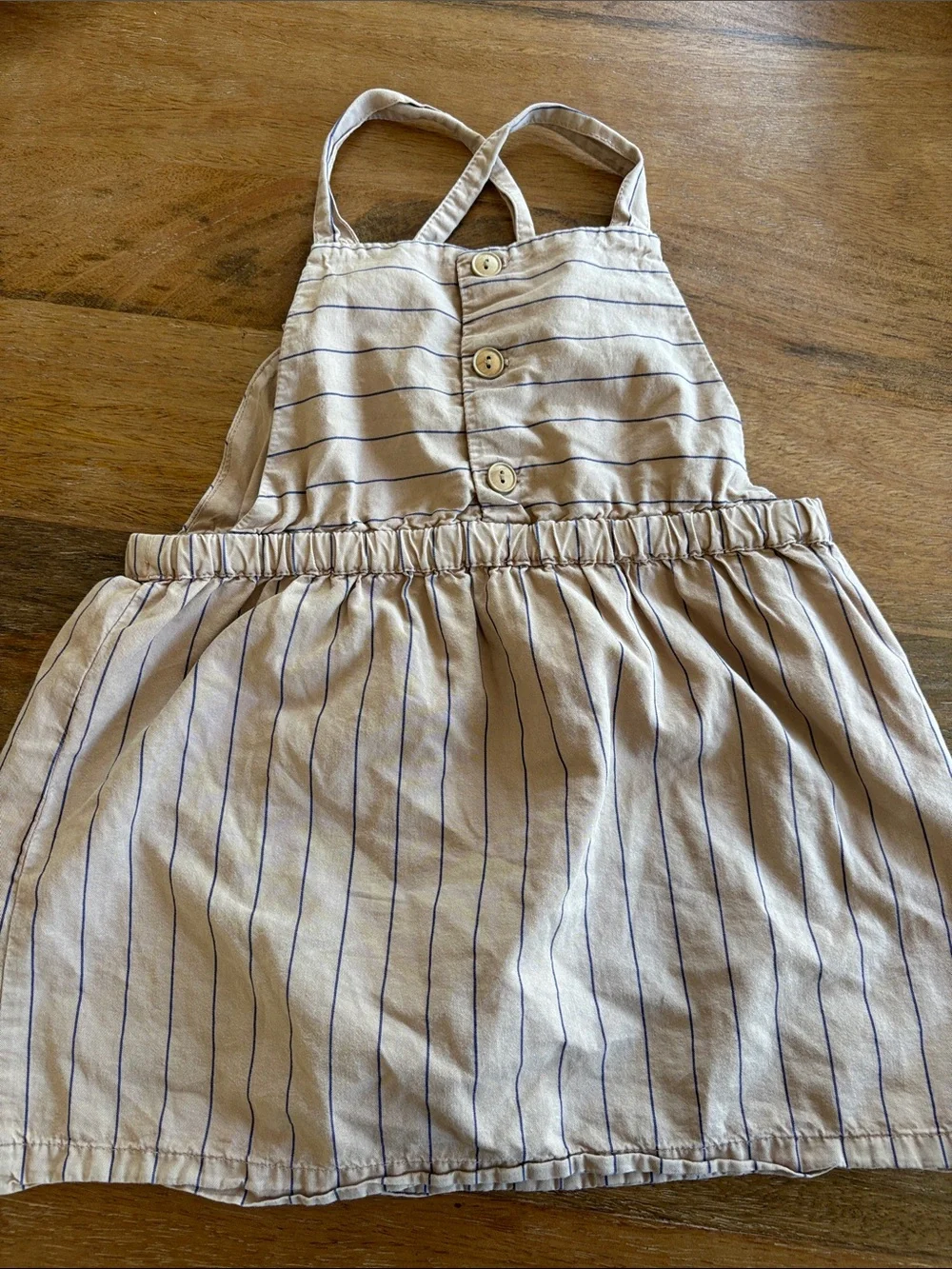 Zara- kids light brown and blue Striped Dress